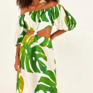 FARM Rio White Knot Midi Dress - NWT